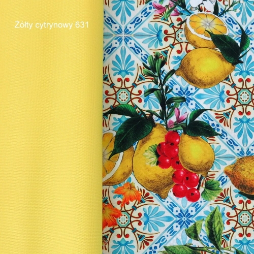 TKANINA WODOODPORNA Cytryny na kafelkach