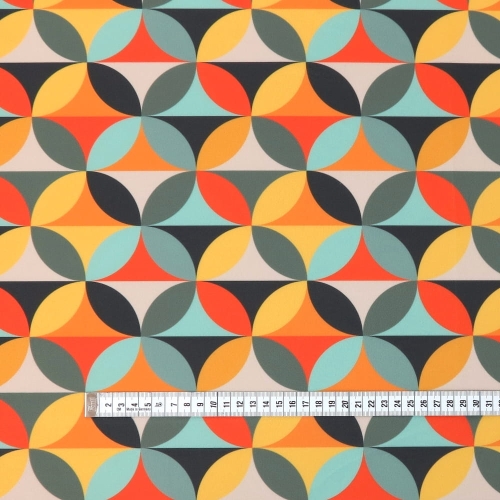 WELUR TAPICERSKI Koła retro pomarańczowe