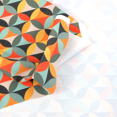 WELUR TAPICERSKI Koła retro pomarańczowe