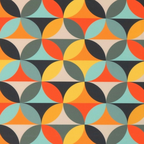 WELUR TAPICERSKI Koła retro pomarańczowe