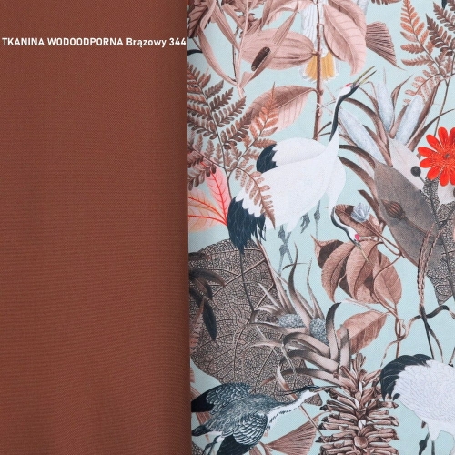 TKANINA WODOODPORNA Białe ptaki na miętowym