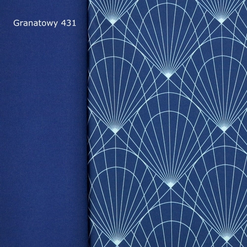 TKANINA WODOODPORNA Art deco na granatowym