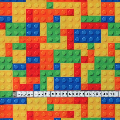 TKANINA WODOODPORNA Klocki czerwono-pomarańczowe