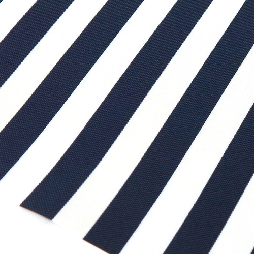 TKANINA WODOODPORNA Paseczki granatowo-białe (1,8 cm)