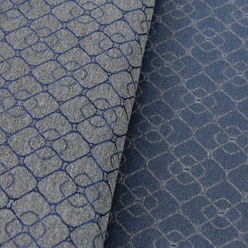 Podszewka żakardowa kwadraty granatowe