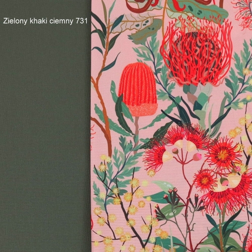 TKANINA WODOODPORNA Kwiaty australijskie na koralowym