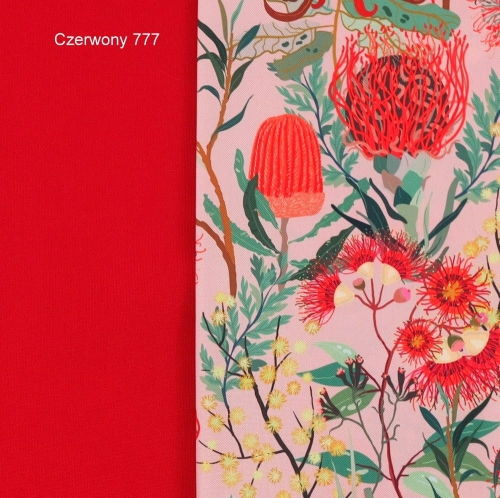 TKANINA WODOODPORNA Kwiaty australijskie na koralowym