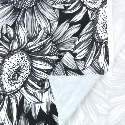 WELUR TAPICERSKI Słoneczniki czarno-białe