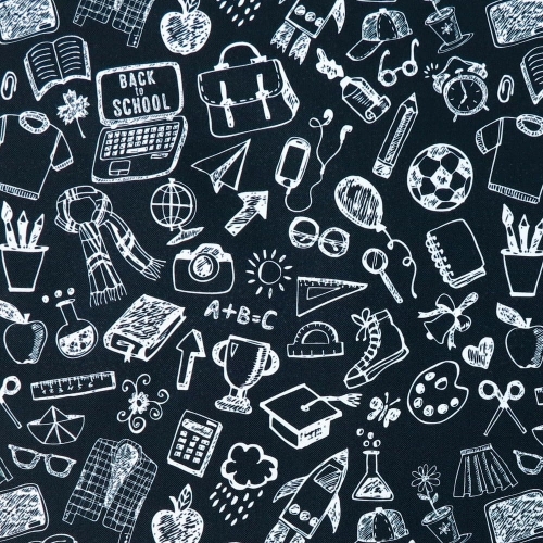 TKANINA WODOODPORNA Wzór szkolny czarno-biały