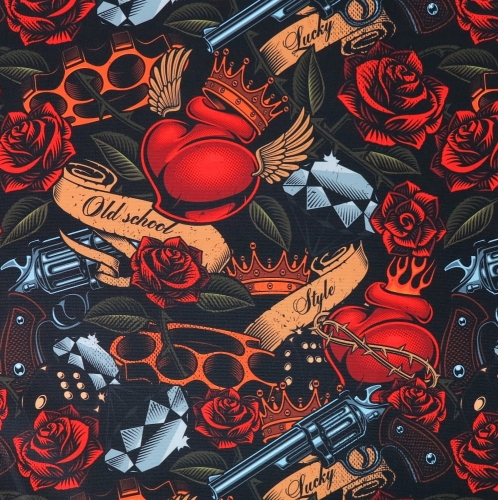 TKANINA WODOODPORNA OXFORD Old School [6-8]