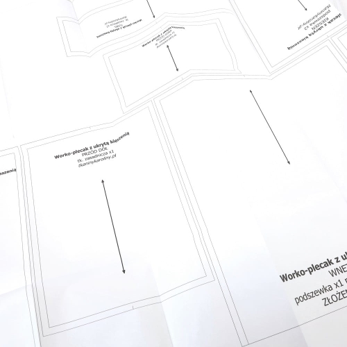 Wykrój A0- Worko-plecak z ukrytą kieszenią