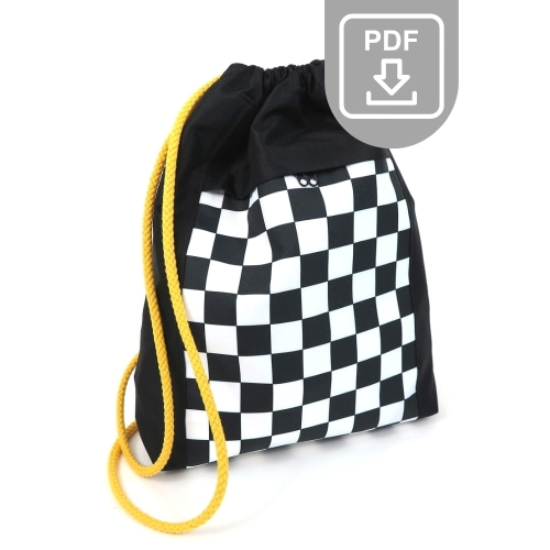 Wykrój - worko-plecak z ukrytą kieszenią