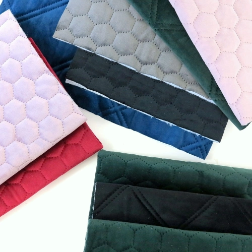 Zestaw - mix welur pikowany patchwork