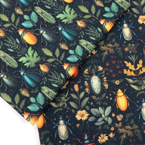 TKANINA WODOODPORNA Leśne owady z kwiatami