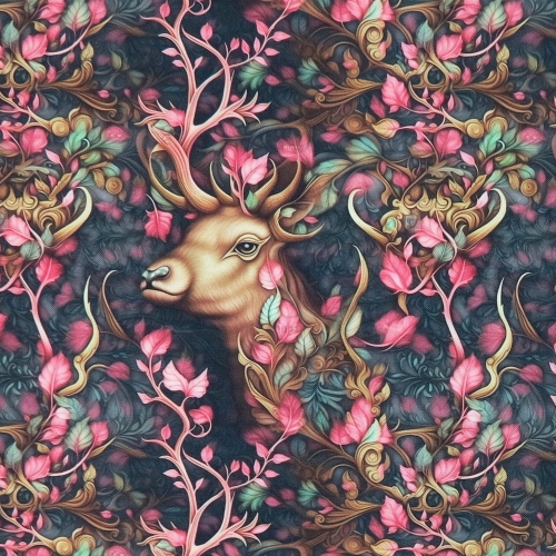 TKANINA WODOODPORNA Magiczny las - jelenie