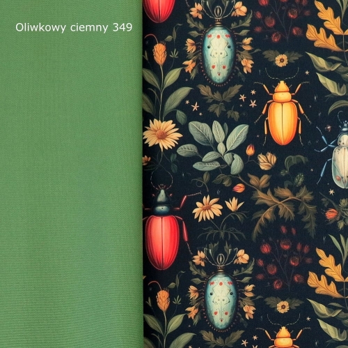 TKANINA WODOODPORNA Leśne owady z kwiatami