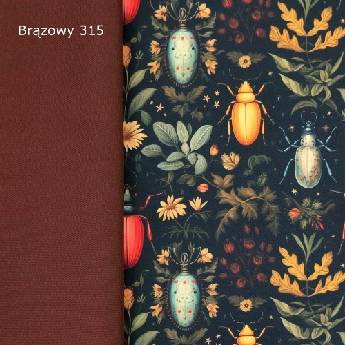 TKANINA WODOODPORNA Leśne owady z kwiatami