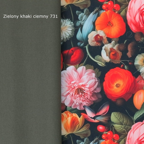 TKANINA WODOODPORNA Kwiaty pomarańczowe