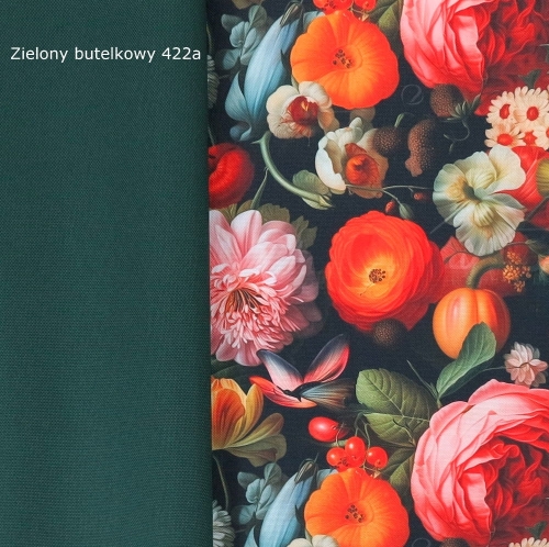 TKANINA WODOODPORNA Kwiaty pomarańczowe