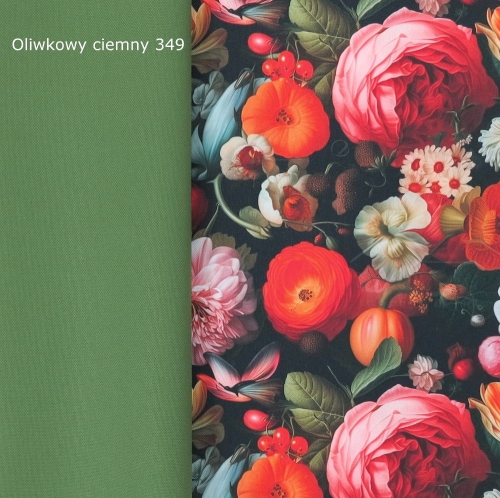 TKANINA WODOODPORNA Kwiaty pomarańczowe