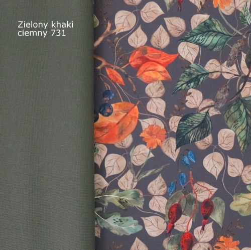 TKANINA WODOODPORNA Las jesienny szaro - brązowy