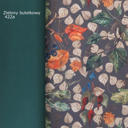 TKANINA WODOODPORNA Las jesienny szaro - brązowy