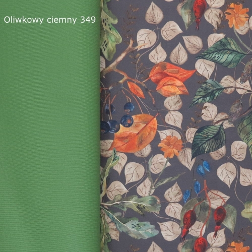 TKANINA WODOODPORNA Las jesienny szaro - brązowy