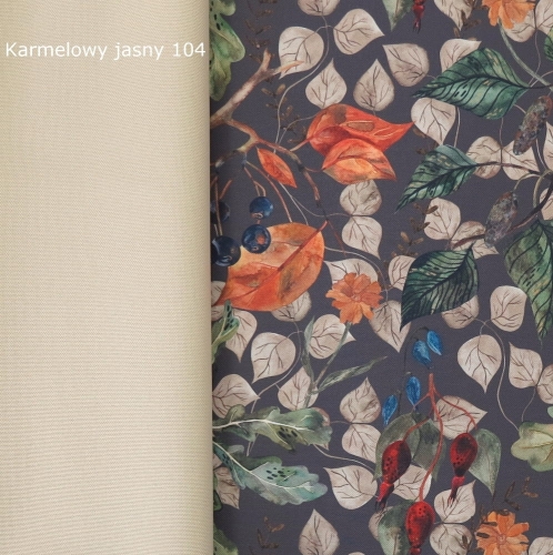 TKANINA WODOODPORNA Las jesienny szaro - brązowy