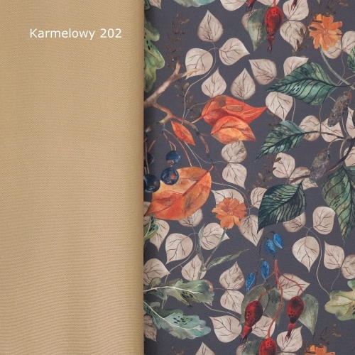 TKANINA WODOODPORNA Las jesienny szaro - brązowy