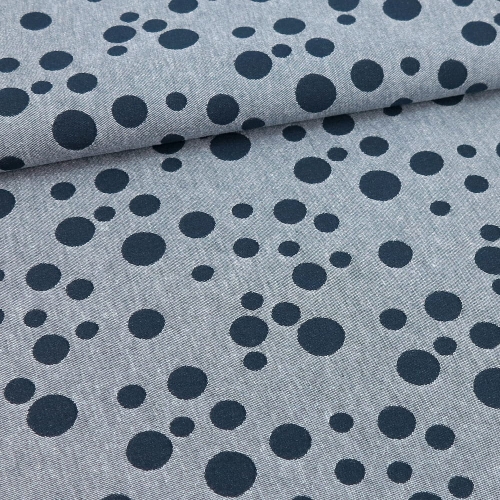 TKANINA WODOODPORNA Groszki granatowa