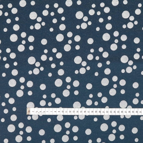 TKANINA WODOODPORNA Groszki granatowa