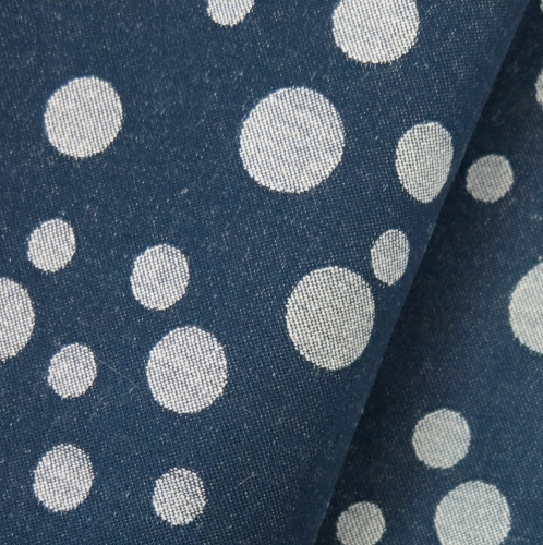 TKANINA WODOODPORNA Groszki granatowa