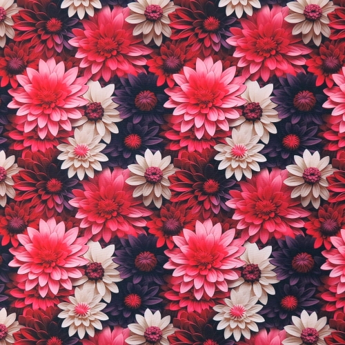 TKANINA WODOODPORNA Kwiaty 3D