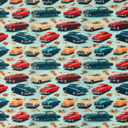 TKANINA WODOODPORNA Auta retro