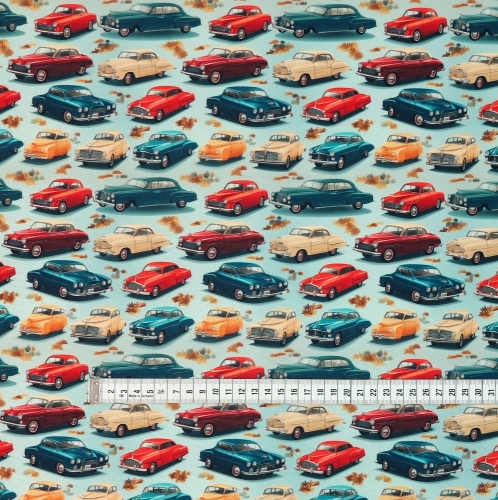 TKANINA WODOODPORNA Auta retro