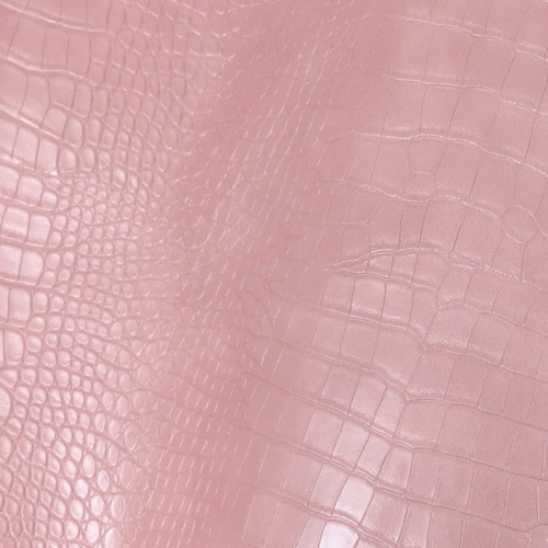 Ekoskóra kaletnicza skóra krokodyla mała - kolor różowy brudny jasny