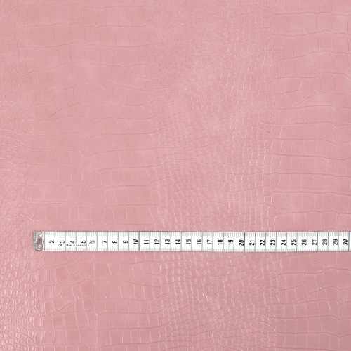 Ekoskóra kaletnicza skóra krokodyla mała - kolor różowy brudny jasny