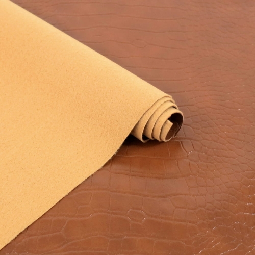 Ekoskóra kaletnicza skóra krokodyla mała - kolor brązowy