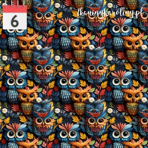 TKANINA WODOODPORNA OXFORD Papierowe sowy [6]