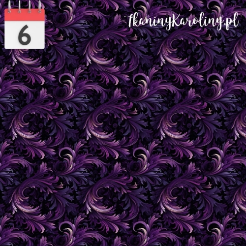 TKANINA WODOODPORNA OXFORD Gałązki fioletowe [6]