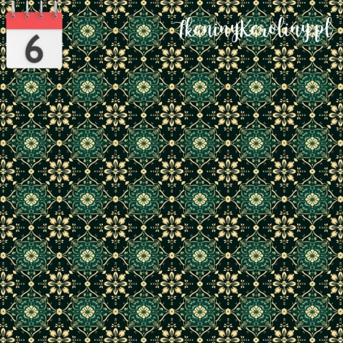 TKANINA WODOODPORNA OXFORD Kafelki zielono beżowe [6]