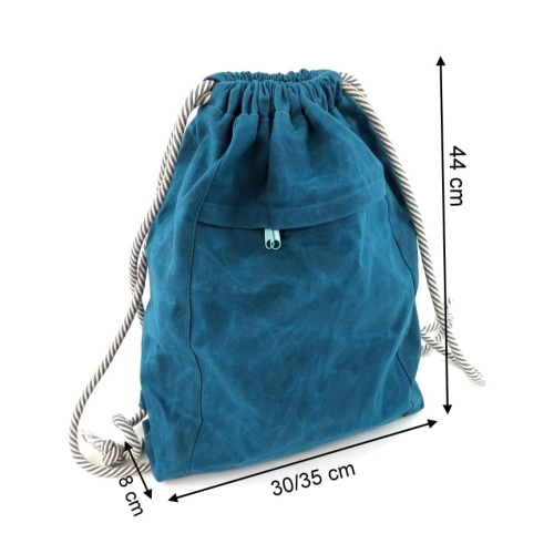 Wykrój papierowy - Worko-plecak z ukrytą kieszenią