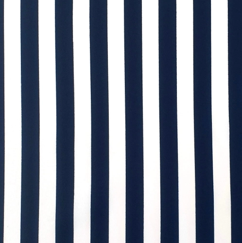 TKANINA WODOODPORNA Paseczki granatowo-białe (1,8 cm)
