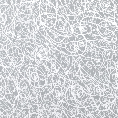 TKANINA WODOODPORNA Esyfloresy białe na szarym