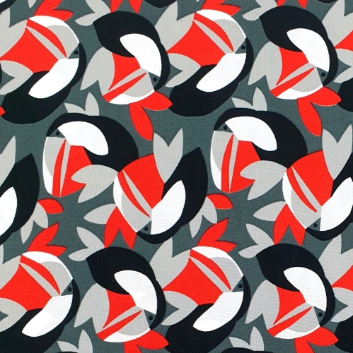 TKANINA WODOODPORNA Tukany czerwone