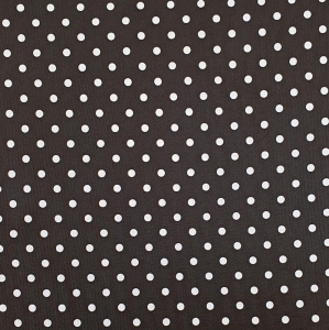 kupon 0,9 TKANINA WODOODPORNA OXFORD Groszki białe na brązowym