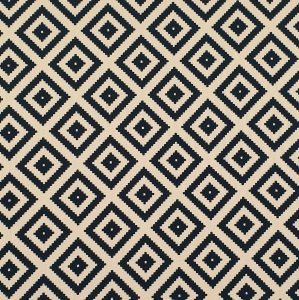 TKANINA WODOODPORNA OXFORD Romby małe - duże czarne na beżowym