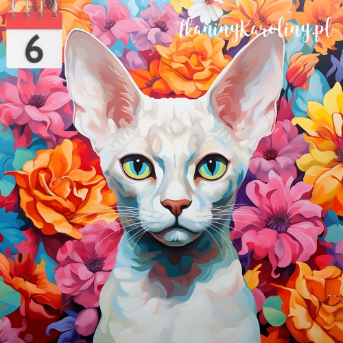 Panel welurowy Kot w kwiatach 23 [6]