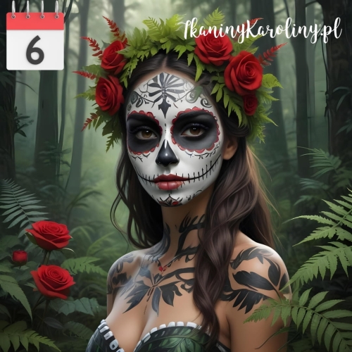 Panel welurowy Kobieta brunetka sugar skull [6]