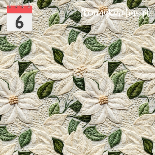 Tkanina Wodoodporna gwiazda betlejemska biała o.jpg